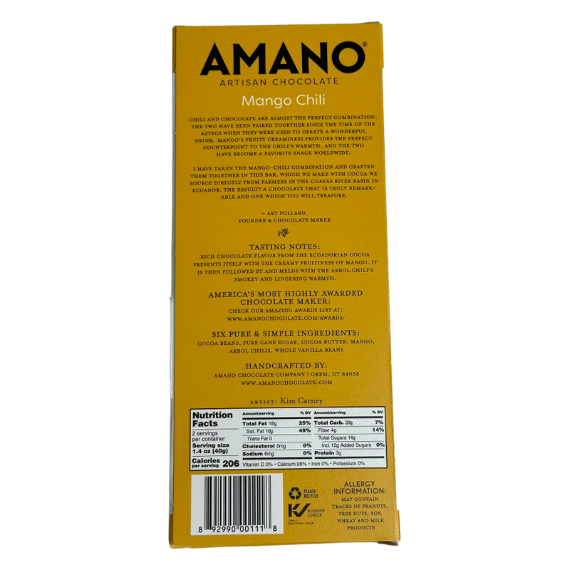 Amano Chocolate - 55% Mango Chili - Chocotastery