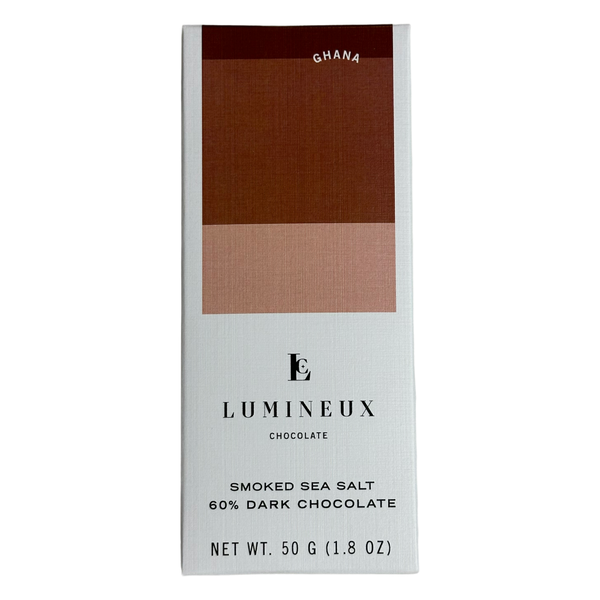 Lumineux Chocolate - 60% Ghana Smoked Sea Salt - Chocotastery
