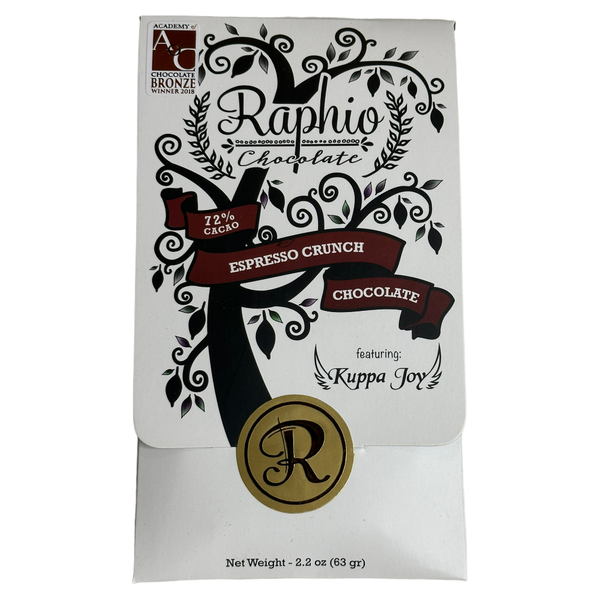 Raphio Chocolate - 72% Espresso Crunch - Chocotastery 