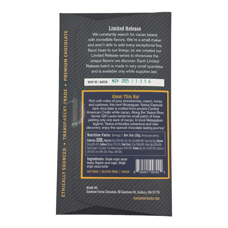 Goodnow Farms Chocolate - 70% Yasica Especial - Nicaragua Criollo *Extremely Rare*
