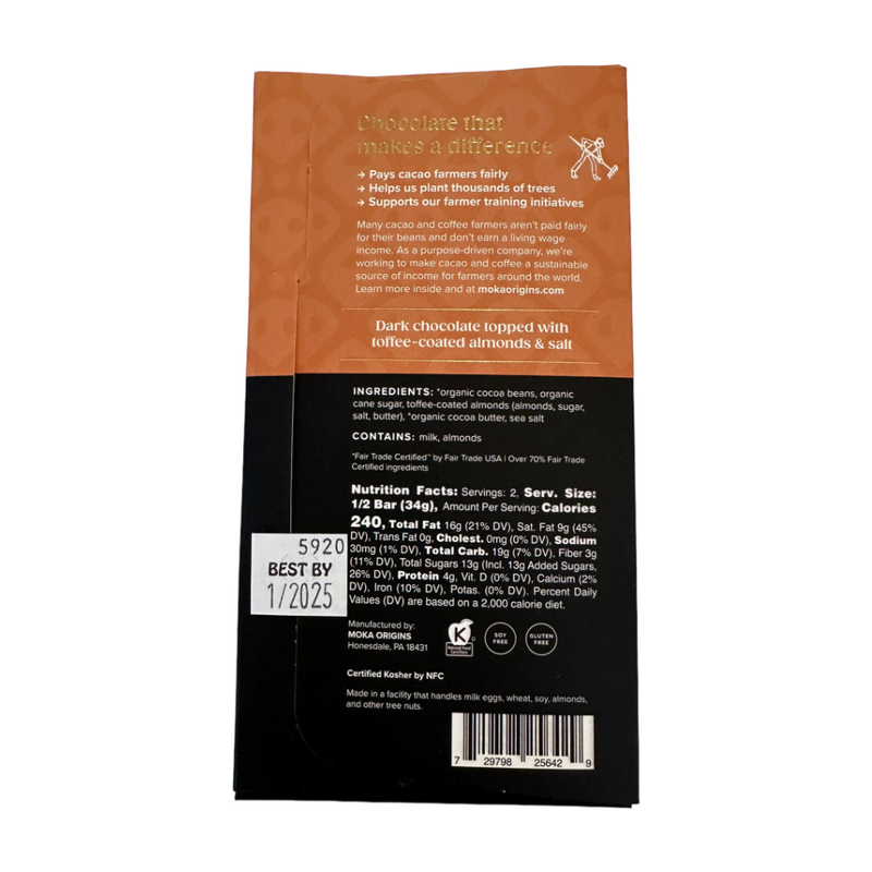 Chocotastery - Moka Origins - 72% Toffee Almond