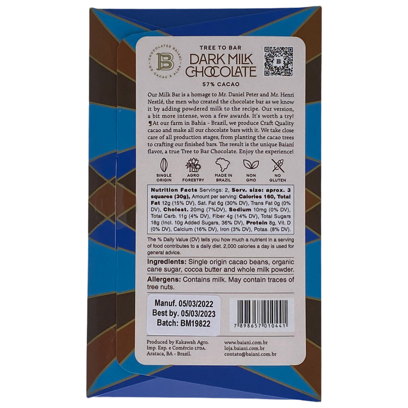 Chocotastery - Baiani Chocolate - 57% Dark Milk Chocolate