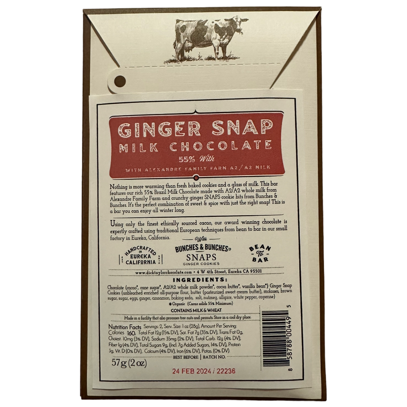 Dick Taylor Craft Chocolate - 55% Ginger Snap Milk Chocolate - Chocotastery