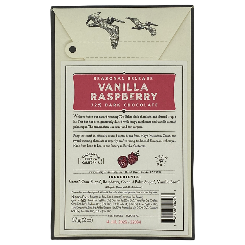 Chocotastery - Dick Taylor Craft Chocolate - 72% Vanilla Raspberry