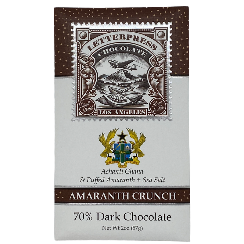 Chocotastery - LetterPress Chocolate - 70% Amaranth Crunch