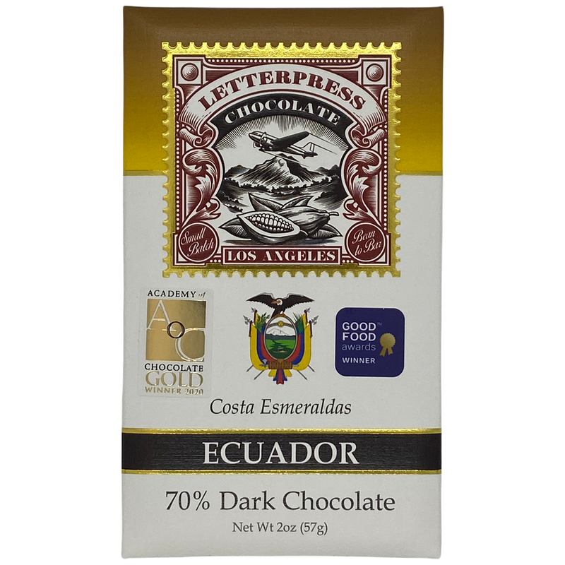 Chocotastery - LetterPress Chocolate - 70% Costa Esmeraldas, Ecuador