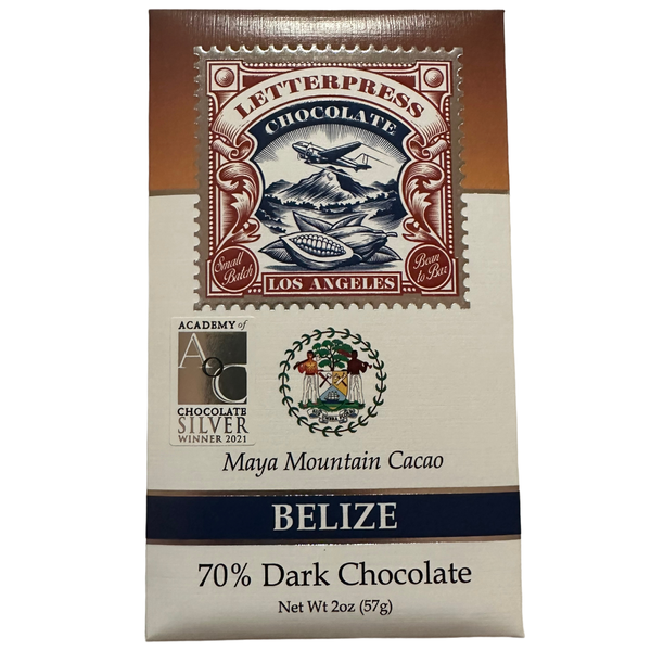 LetterPress Chocolate - 70% Maya Mountain Cacao, Belize - Chocotastery