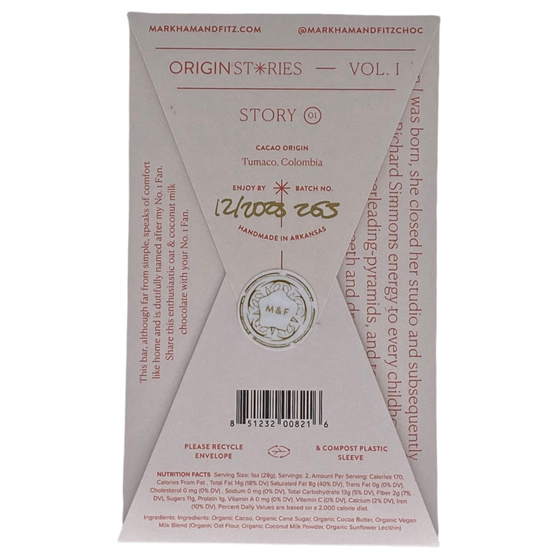 Markham & Fitz Chocolate Makers - No.1 Fan - 60% Oat & Coconut Milk Chocolate