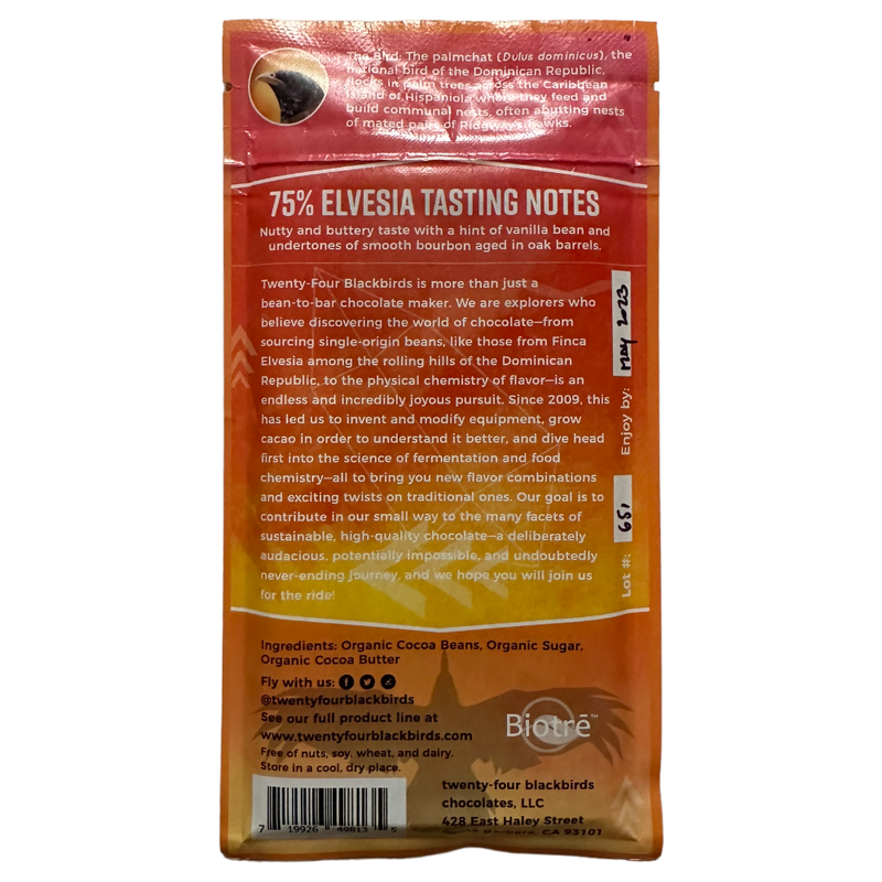 Twenty-Four Blackbirds Chocolate - 75% Elvesia, Dominican Republic - Chocotastery