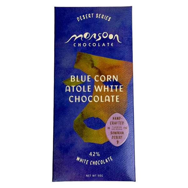 Monsoon Chocolate - 42% Blue Corn Atole White Chocolate - Chocotastery
